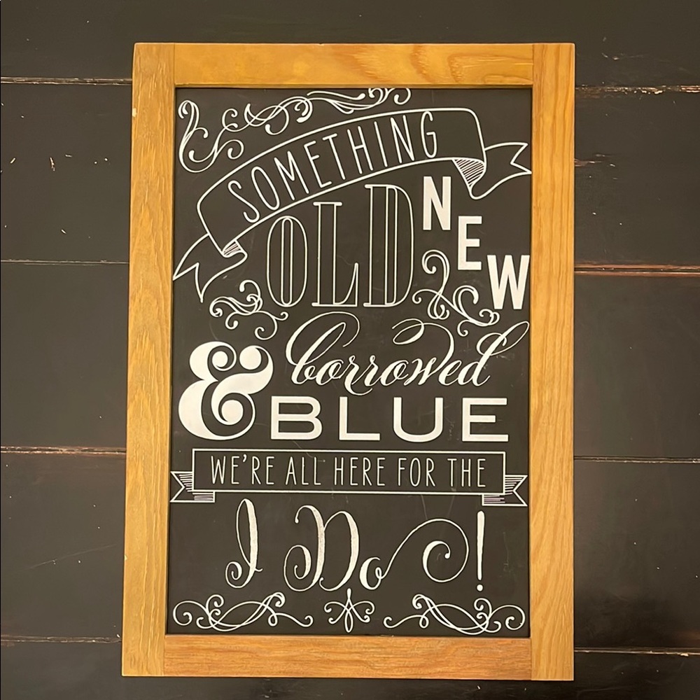 💍Rustic Wooden Framed Wedding “I DO” Chalkboard Art Decor💙